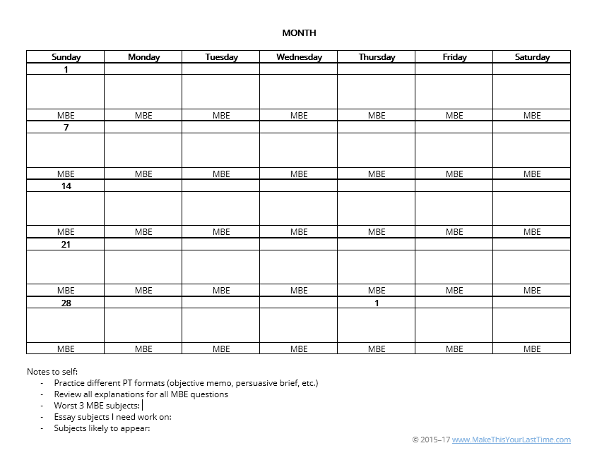 Schedule Template | Make This Your Last Time